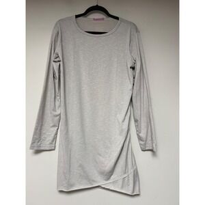 CAIYING Womens XL Gray Long Sleeve Asymmetrical Hem Tunic Top